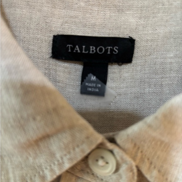 Talbots Linen Wheat Shirt, Size M - Picture 3 of 9